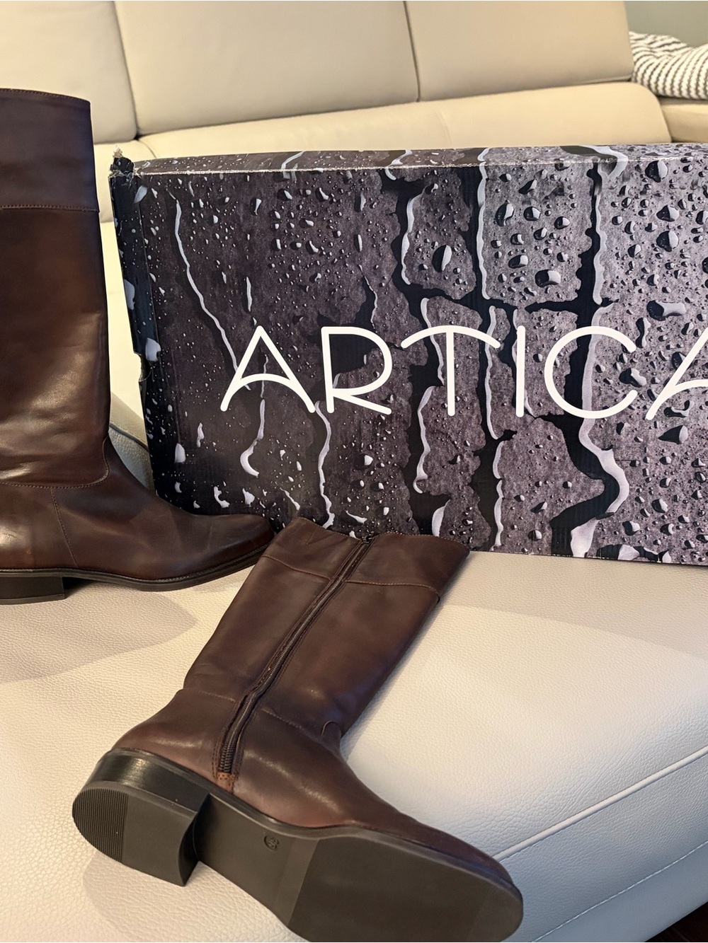 Over-the-Knee Leather Boots in Dark Brown